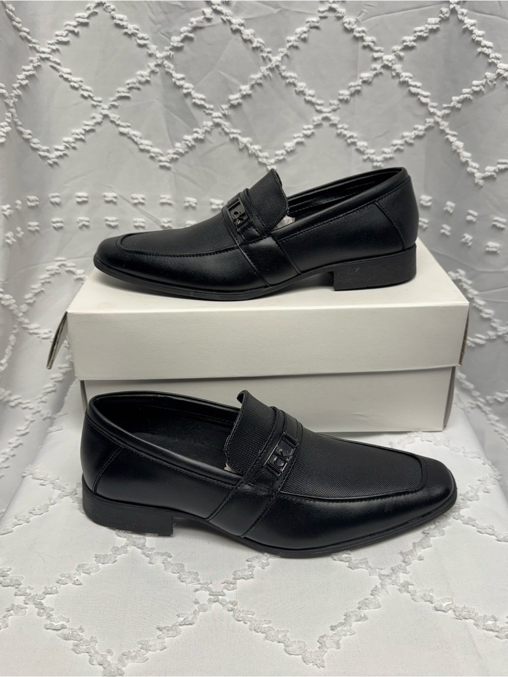 Calvin Klein Men's Jameson Slip-on Dress Shoes - Black Leather Loafers